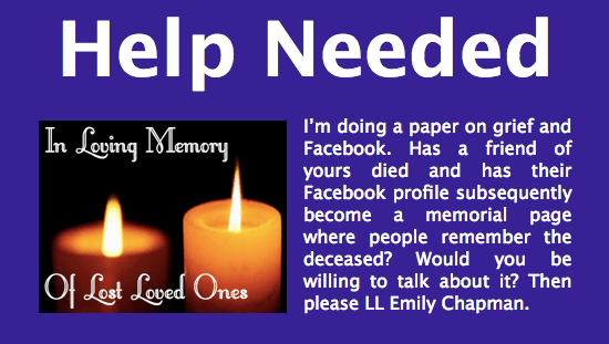 Facebook and grief ad.